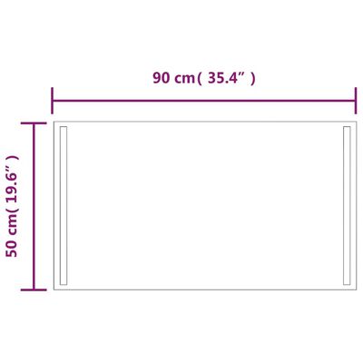 vidaXL Baderomsspeil med LED 50x90 cm