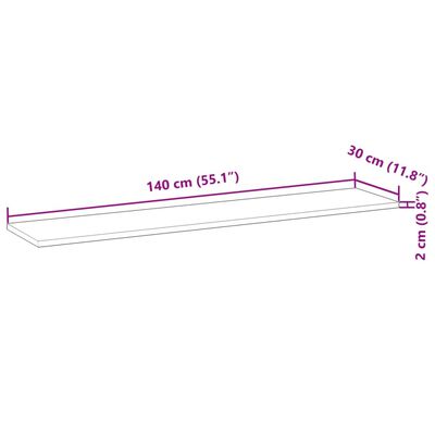 vidaXL Flytende hyller 3 stk 140x30x2 cm ubehandlet heltre akasie