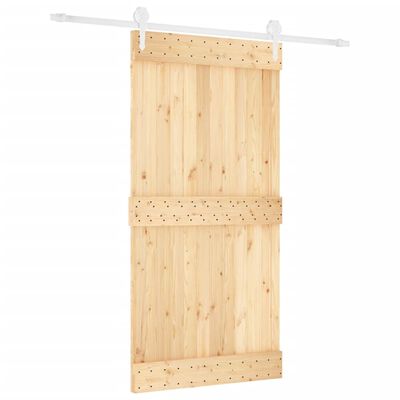 vidaXL Skyvedør med monteringstilbehør 100x210 cm heltre furu