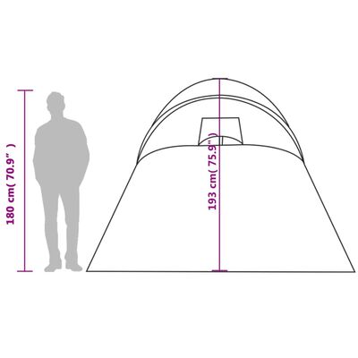 vidaXL Kuppeltelt for camping 6 personer grønn vanntett