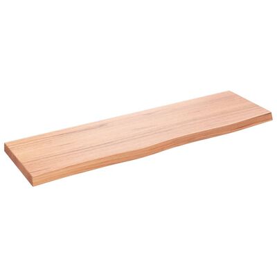 vidaXL Benkeplate til bad lysebrun 100x30x(2-4) cm behandlet heltre