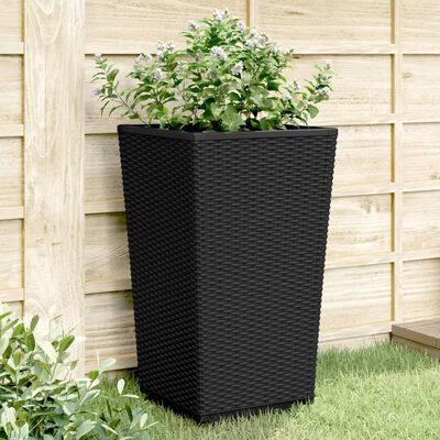 vidaXL Plantekasser 2 stk svart 32,5x32,5x57 cm PP