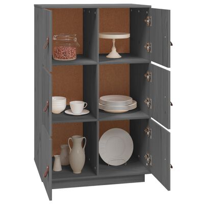 vidaXL Highboard grå 67x40x108,5 cm heltre furu