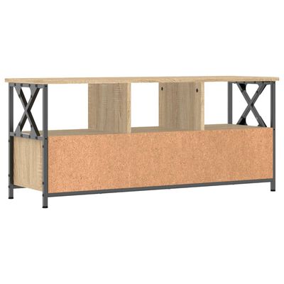 vidaXL TV-benk sonoma eik 102x33x45 cm konstruert tre og jern