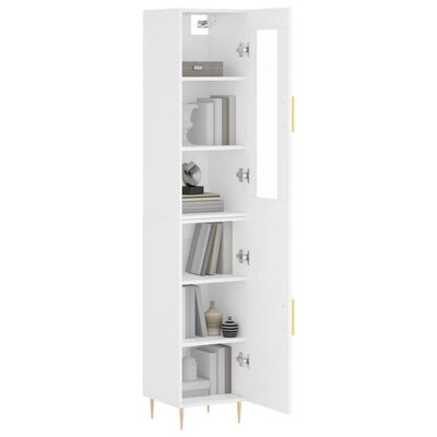 vidaXL Highboard hvit 34,5x34x180 cm konstruert tre