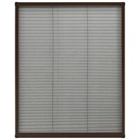 vidaXL Plissert insektskjerm for vindu aluminium brun 60x80 cm