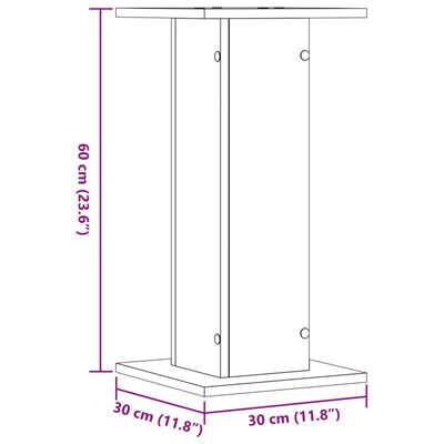 vidaXL Høyttalerstativ 2 stk brun eik 30x30x60 cm konstruert tre