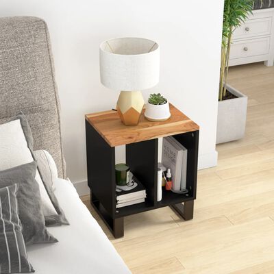 vidaXL Sidebord 40x31x46 cm heltre akasie og konstruert tre