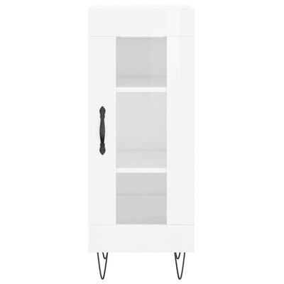 vidaXL Highboard høyglans hvit 34,5x34x180 cm konstruert tre