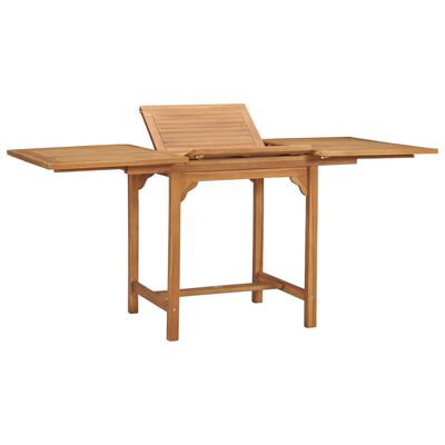 vidaXL Uttrekkbart hagebord (110-160)x80x75 cm heltre teak