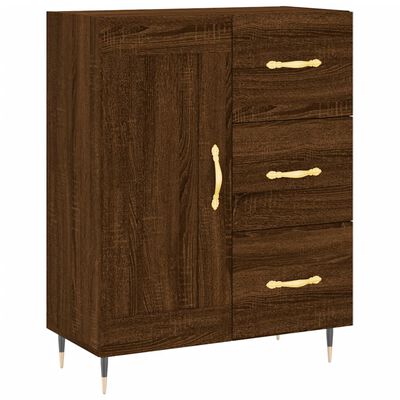 vidaXL Highboard brun eik 69,5x34x180 cm konstruert tre