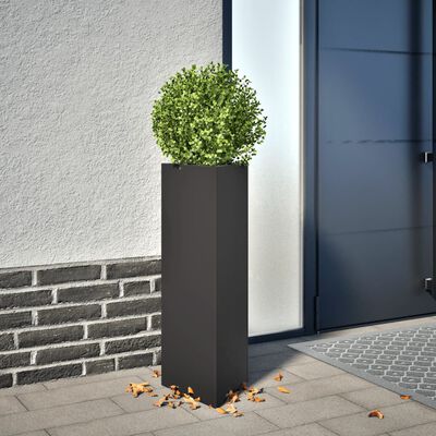 vidaXL Plantekasse svart trekantet 30x26x75 cm stål