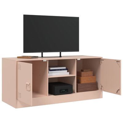 vidaXL TV-benk rosa 99x39x44 cm stål