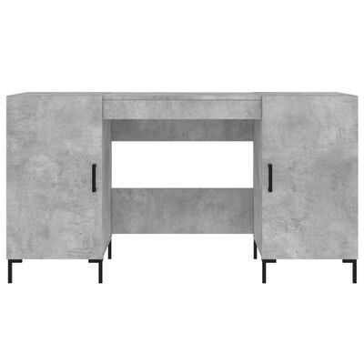 vidaXL Skrivebord betonggrå 140x50x75 cm konstruert tre