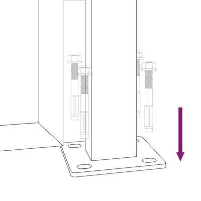 vidaXL Hageport antrasitt 105x105 cm stål bambusdesign