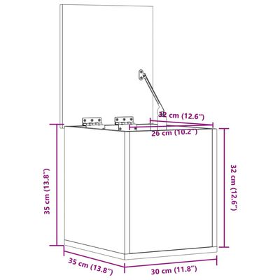 vidaXL Oppbevaringsboks betonggrå 30x35x35 cm konstruert tre