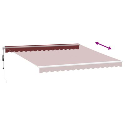 vidaXL Automatisk uttrekkbar markise burgunder 400x300 cm