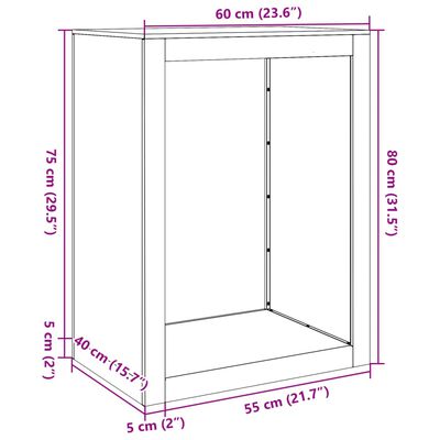 vidaXL Vedstativ svart 60x40x100 cm stål