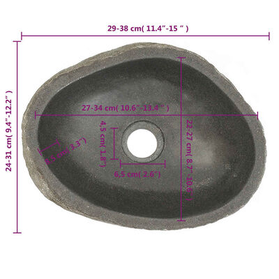vidaXL Servant elvestein oval (29-38)x(24-31) cm
