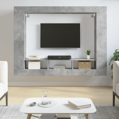 vidaXL TV-benk betonggrå 152x22x113 cm konstruert tre