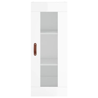 vidaXL Highboard høyglans hvit 34,5x34x180 cm konstruert tre