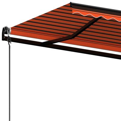 vidaXL Automatisk uttrekkbar markise 600x350 cm oransje og brun