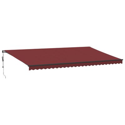 vidaXL Automatisk uttrekkbar markise med LED burgunder 600x350 cm