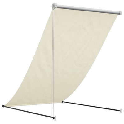 vidaXL Uttrekkbar markise kremhvit 150x150 cm stoff og stål