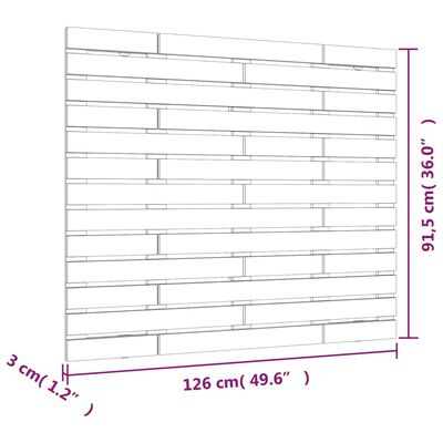 vidaXL Veggmontert hodegavl honningbrun 126x3x91,5 cm heltre furu