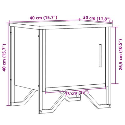 vidaXL Nattbord 2 stk brun eik 40x30x40 cm sponplate