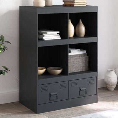 vidaXL Highboard antrasitt 67x39x95 cm stål