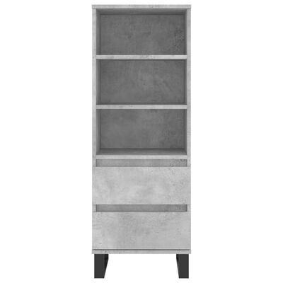 vidaXL Highboard betonggrå 40x36x110 cm konstruert tre