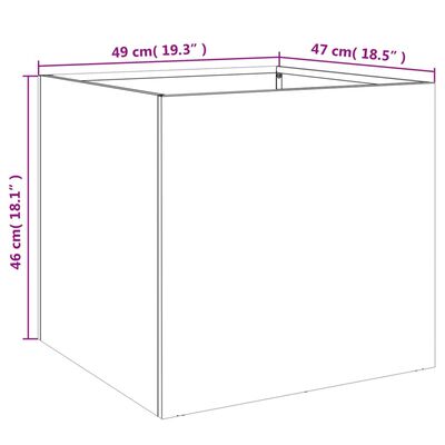 vidaXL Plantekasse antrasitt 49x47x46 cm stål