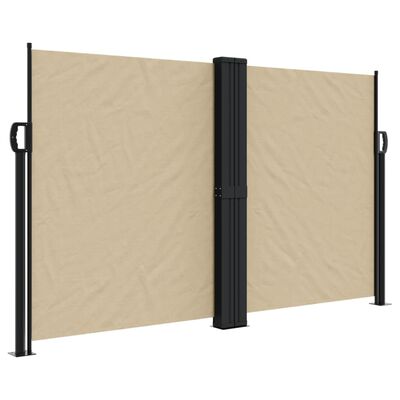 vidaXL Uttrekkbar sidemarkise beige 140x1200 cm