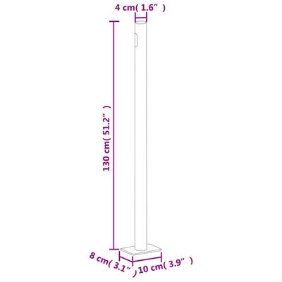 vidaXL Uttrekkbar sidemarkise 220x1000 cm rød