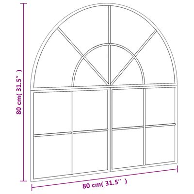 vidaXL Veggspeil svart 80x80 cm buet jern