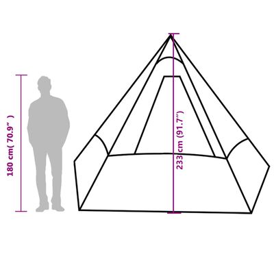 vidaXL Campingtelt tipi 7 personer oransje vanntett