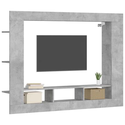 vidaXL TV-benk betonggrå 152x22x113 cm konstruert tre