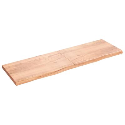 vidaXL Benkeplate til bad lysebrun 200x60x(2-6) cm behandlet heltre