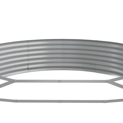 vidaXL Høybed pulverlakkert stål 373x140x36 cm grå