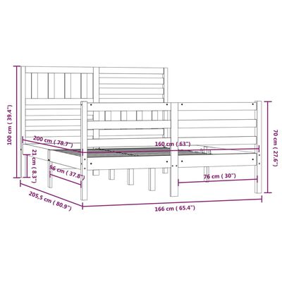 vidaXL Sengeramme heltre 160x200 cm