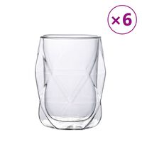 vidaXL Glasskopper med dobbeltvegg 6 stk 350 ml