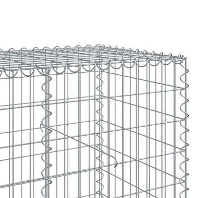 vidaXL Gabionkurv med deksel 550x100x100 cm galvanisert jern