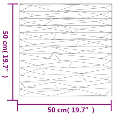 vidaXL Veggpaneler 48 stk hvit 50x50 cm XPS 12 m² stein