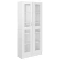 vidaXL Vitrine høyglans hvit 82,5x30,5x185,5 cm konstruert tre