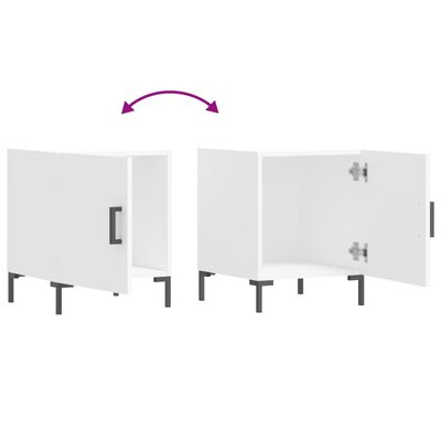 vidaXL Nattbord 2 stk hvit 40x40x50 cm konstruert tre