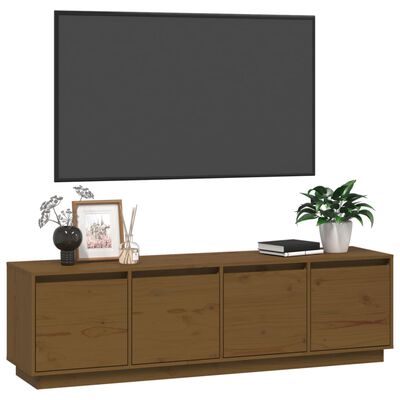 vidaXL TV-benk honningbrun 156x37x45 cm heltre furu