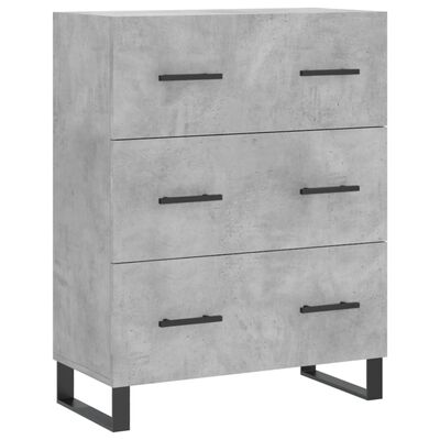 vidaXL Highboard betonggrå 69,5x34x180 cm konstruert tre