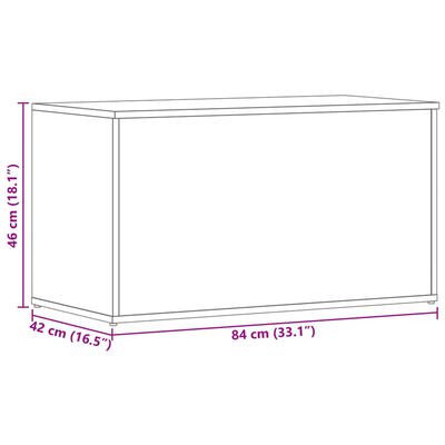 vidaXL Oppbevaringskiste høyglans hvit 84x42x46 cm konstruert tre