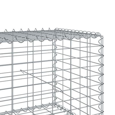 vidaXL Gabionkurv med deksel 1000x100x50 cm galvanisert jern